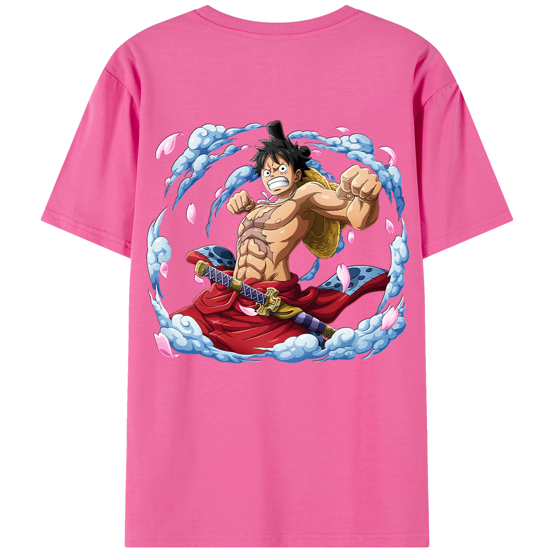 ワンピース モンキー・D・ルフィ ONE PIECE Monkey D. Luffy レディース半袖Tシャツ(バックプリント)